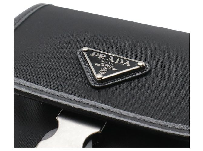 Custodia per smartphone e borsa 2WAY con logo triangolo in nylon Prada Nero - vista 4