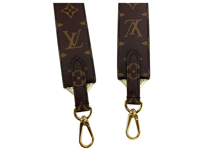 Tracolla Louis Vuitton Bandouliere Reversible Monogram Gold Epi Leather Brown Marrone - vista 3