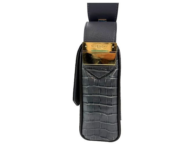 Borsa a tracolla Eden Medium in pelle con stampa coccodrillo grigio tempesta Givenchy - vista 10