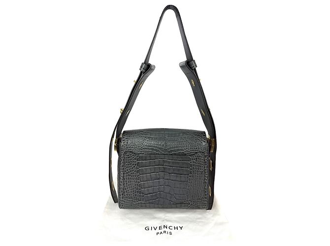 Borsa a tracolla Eden Medium in pelle con stampa coccodrillo grigio tempesta Givenchy - vista 2