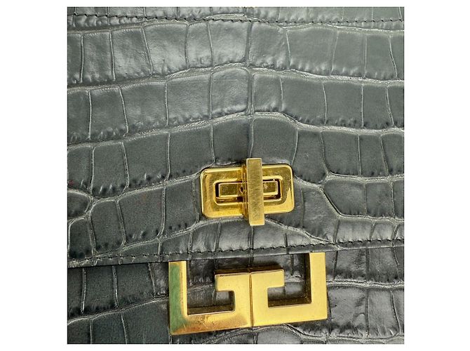 Borsa a tracolla Eden Medium in pelle con stampa coccodrillo grigio tempesta Givenchy - vista 4