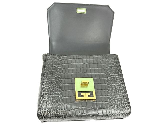 Borsa a tracolla Eden Medium in pelle con stampa coccodrillo grigio tempesta Givenchy - vista 8