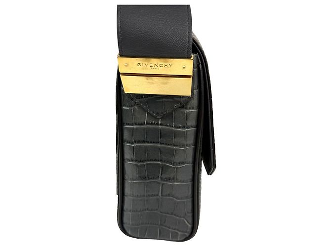 Borsa a tracolla Eden Medium in pelle con stampa coccodrillo grigio tempesta Givenchy - vista 9