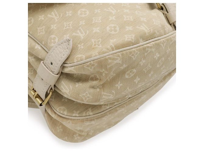 Borsa a Spalla Louis Vuitton Monogram Mini Lin Saumur 30 Marrone Beige - vista 3