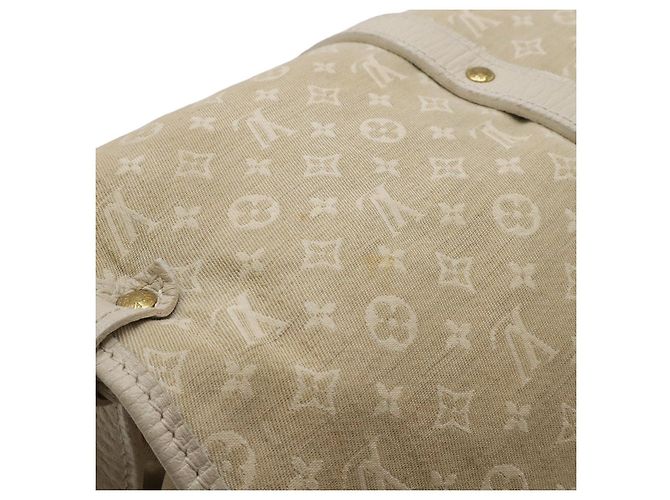 Borsa a Spalla Louis Vuitton Monogram Mini Lin Saumur 30 Marrone Beige - vista 4