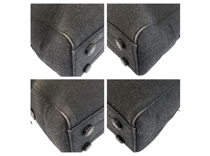 Borsa Tote in tela Prada Grigio - vista 4
