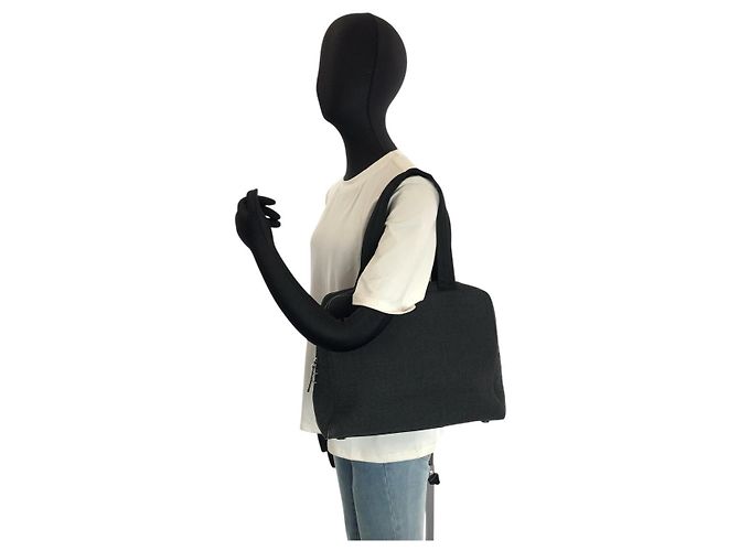 Borsa Tote in tela Prada Grigio - vista 6