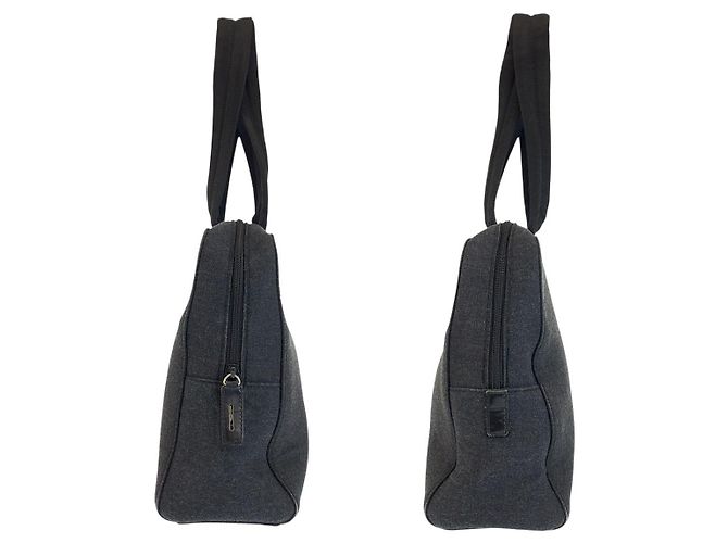 Borsa Tote in tela Prada Grigio - vista 7