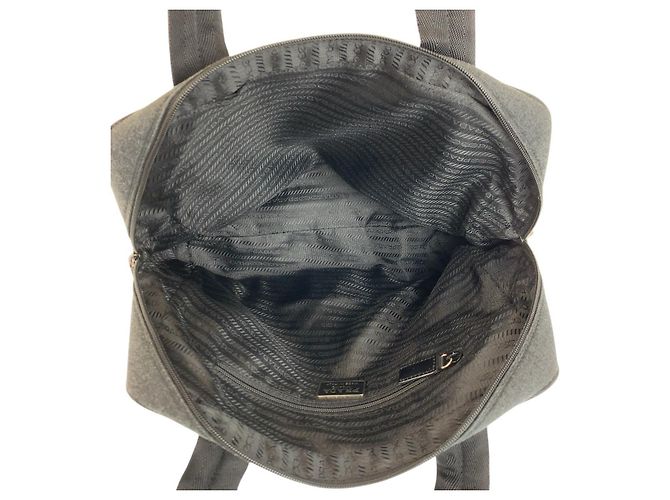 Borsa Tote in tela Prada Grigio - vista 8