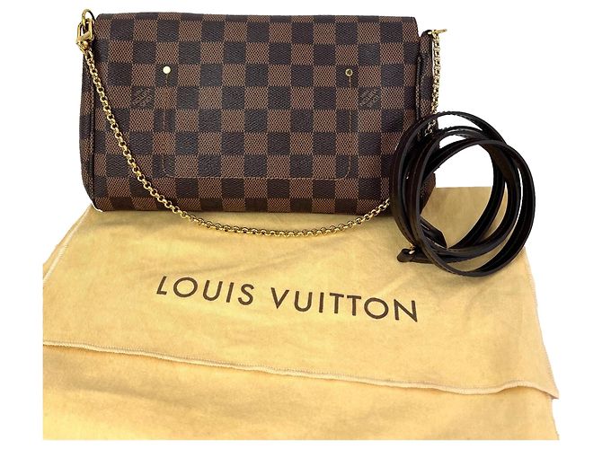 Borsa a tracolla Louis Vuitton Favorite MM Damier Ebene Marrone - vista 2