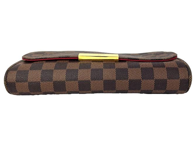 Borsa a tracolla Louis Vuitton Favorite MM Damier Ebene Marrone - vista 3