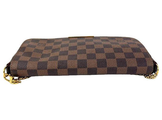 Borsa a tracolla Louis Vuitton Favorite MM Damier Ebene Marrone - vista 4