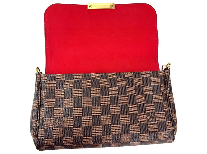 Borsa a tracolla Louis Vuitton Favorite MM Damier Ebene Marrone - vista 9