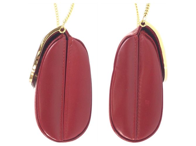 Bolsa de Ombro Gucci Vintage Leather Chain Vermelho - vista 8