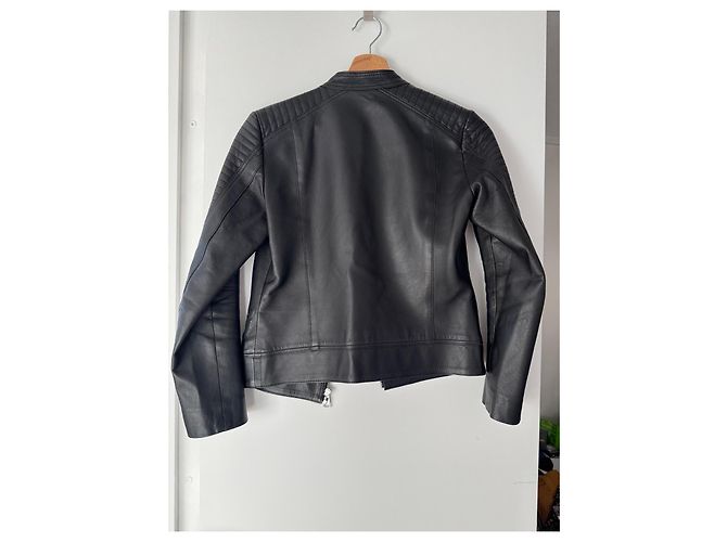 Karl Lagerfeld Leder Bikerjacke Schwarz - Ansicht 2