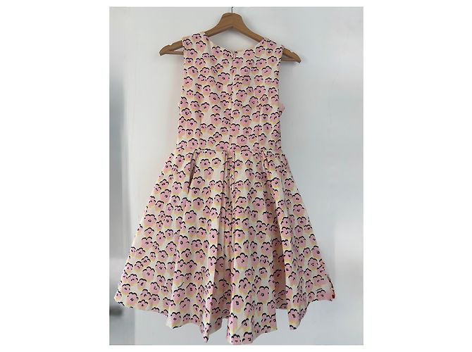 Lanvin Mädchen Blumenkleid in Rosa und Weiß Schwarz Pink Gelb - Ansicht 2