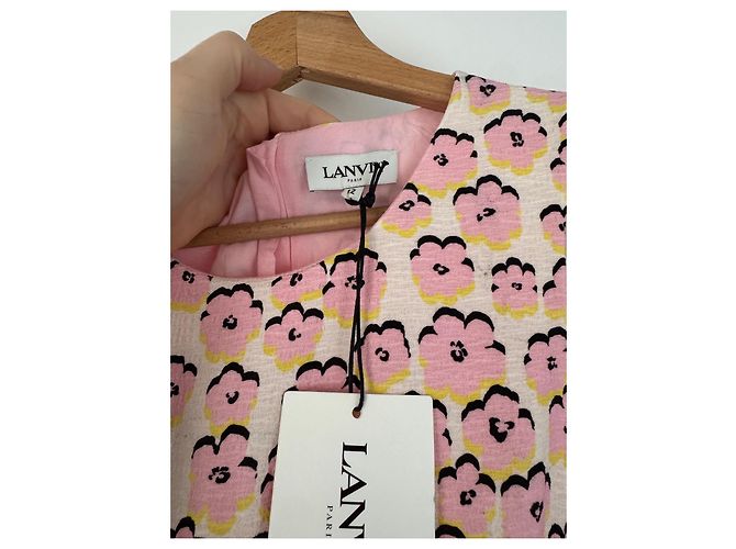 Lanvin Mädchen Blumenkleid in Rosa und Weiß Schwarz Pink Gelb - Ansicht 3