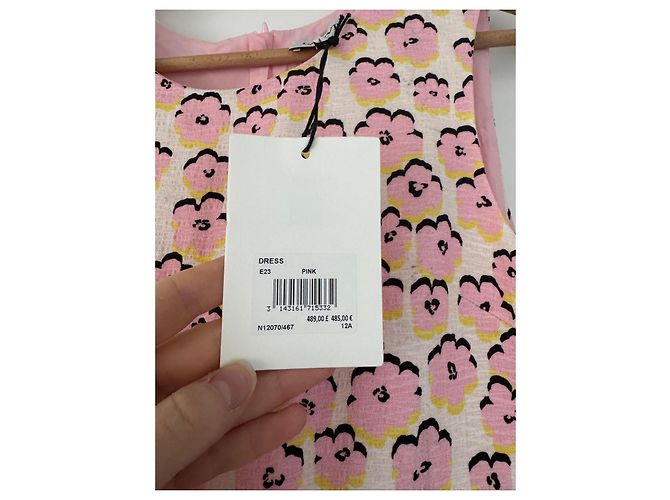 Lanvin Mädchen Blumenkleid in Rosa und Weiß Schwarz Pink Gelb - Ansicht 4