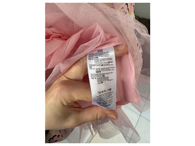Lanvin Mädchen Blumenkleid in Rosa und Weiß Schwarz Pink Gelb - Ansicht 5