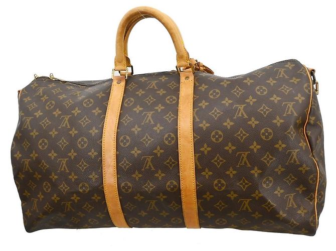 Borsa Louis Vuitton Keepall Bandouliere Monogram Canvas 55 Marrone - vista 2