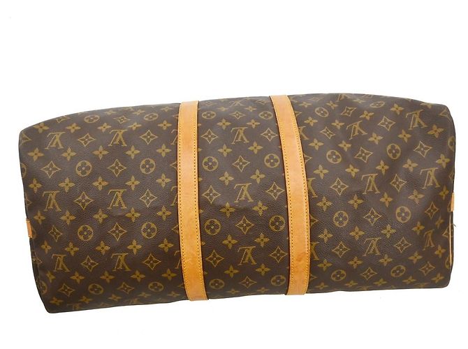 Borsa Louis Vuitton Keepall Bandouliere Monogram Canvas 55 Marrone - vista 6