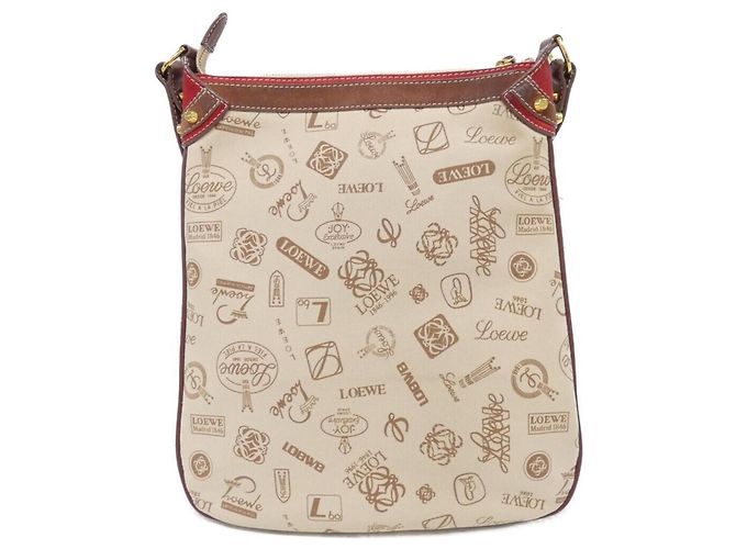 Borsa a tracolla Loewe Beige Marrone Rossa Tela Rosso - vista 2