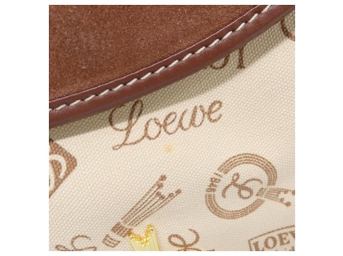 Borsa a tracolla Loewe Beige Marrone Rossa Tela Rosso - vista 5