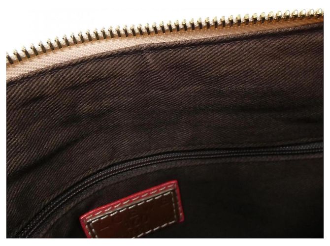 Borsa a tracolla Loewe Beige Marrone Rossa Tela Rosso - vista 9