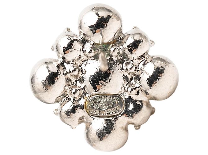 Timeless Orecchini Chanel Silver Metal Rhinestone Stud Argento - vista 3