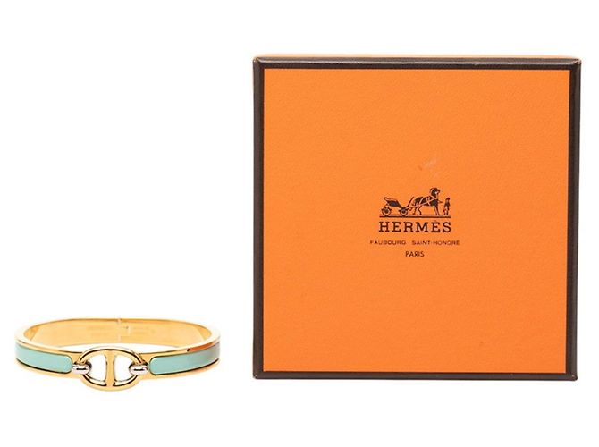 Hermès Bracciale Hermes Mini Click Chaine d'Ancre Blu D'oro - vista 5