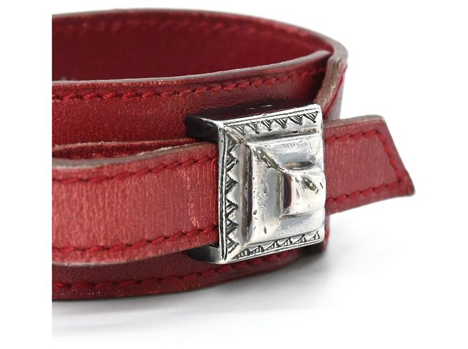 Hermès HERMES Touareg Artemis Red Leder Armband Charm Rot - Ansicht 5