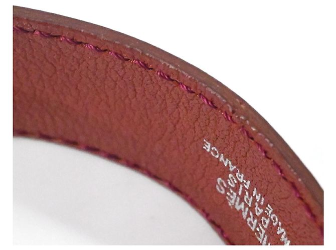 Hermès Bracciale charm in pelle Hermes Touareg Artemis Rosso - vista 12