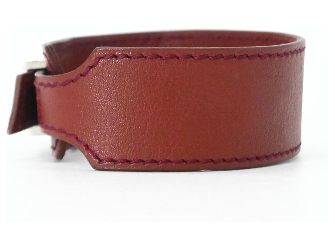 Hermès Bracciale charm in pelle Hermes Touareg Artemis Rosso - vista 3