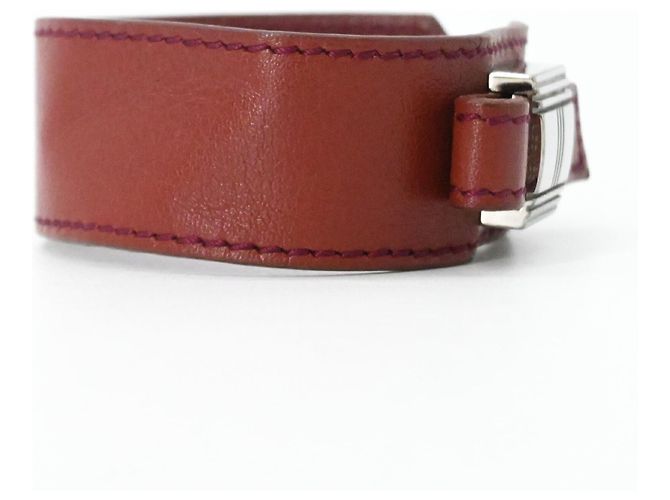 Hermès Bracciale charm in pelle Hermes Touareg Artemis Rosso - vista 4