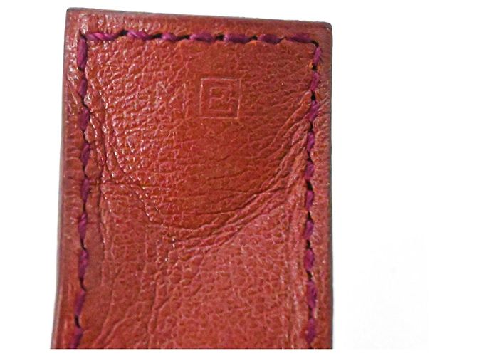 Hermès Bracciale charm in pelle Hermes Touareg Artemis Rosso - vista 7