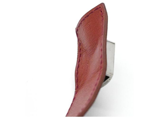 Hermès Bracciale charm in pelle Hermes Touareg Artemis Rosso - vista 9