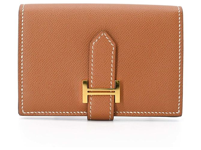 Tarjetero Mini Hermès Bearn Castaño - vista 2
