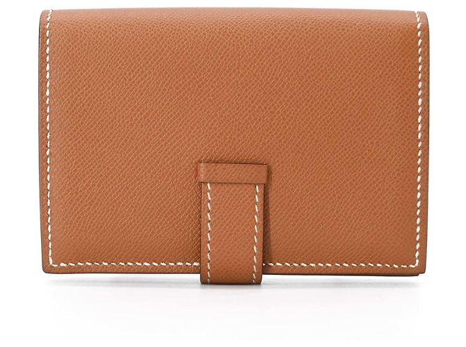 Tarjetero Mini Hermès Bearn Castaño - vista 3