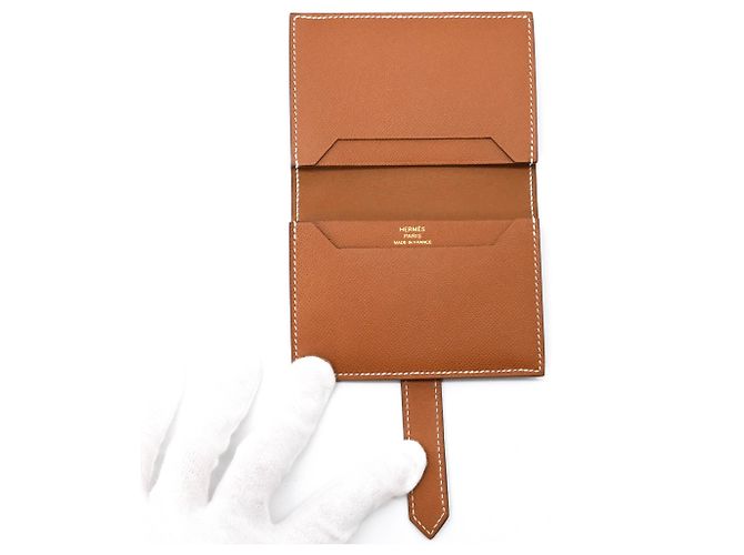 Tarjetero Mini Hermès Bearn Castaño - vista 8
