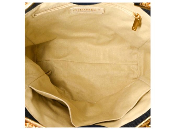 Borsa Tote Chanel Coco Deauville PM Blu navy - vista 10