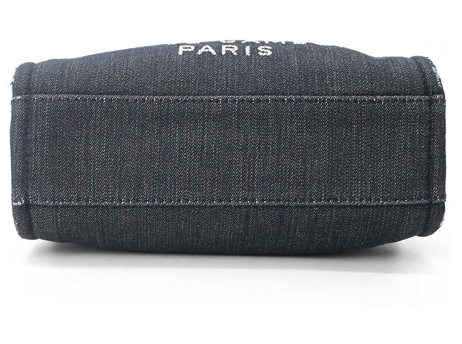 Borsa Tote Chanel Coco Deauville PM Blu navy - vista 5