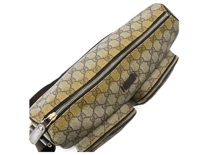 Borsa a Spalla Gucci GG Supreme Marrone Beige - vista 14