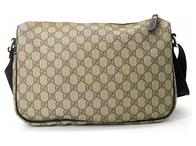 Borsa a Spalla Gucci GG Supreme Marrone Beige - vista 3