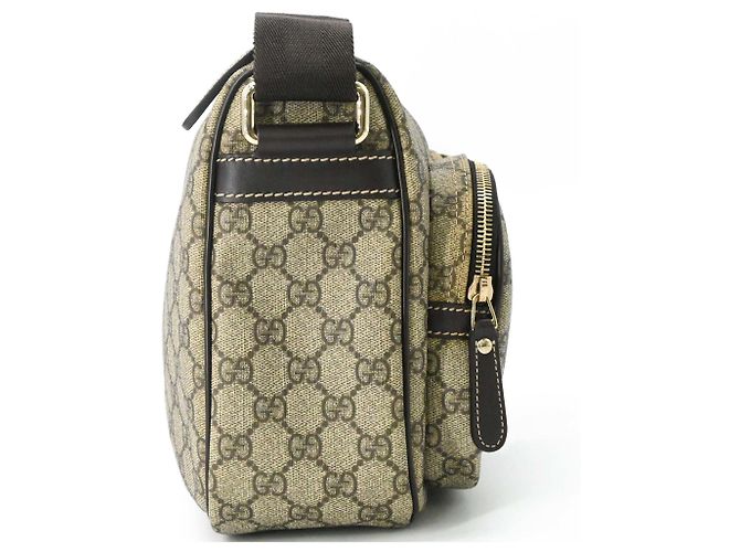 Borsa a Spalla Gucci GG Supreme Marrone Beige - vista 4