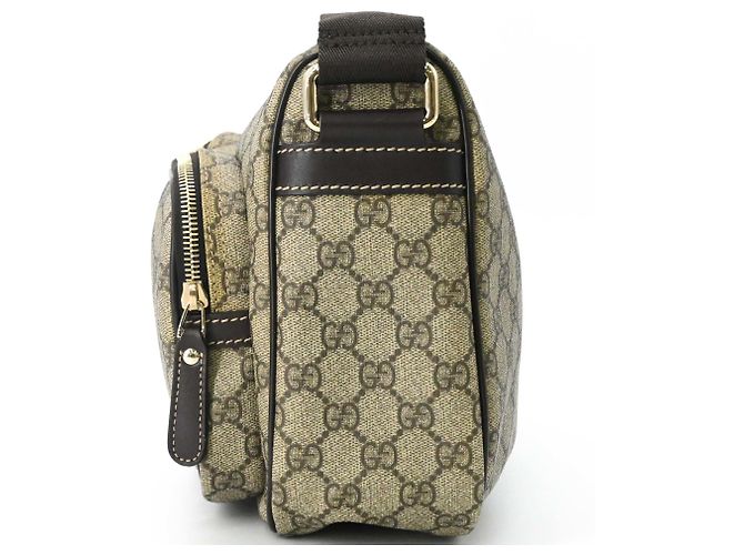 Borsa a Spalla Gucci GG Supreme Marrone Beige - vista 5