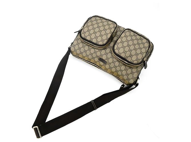 Borsa a Spalla Gucci GG Supreme Marrone Beige - vista 8