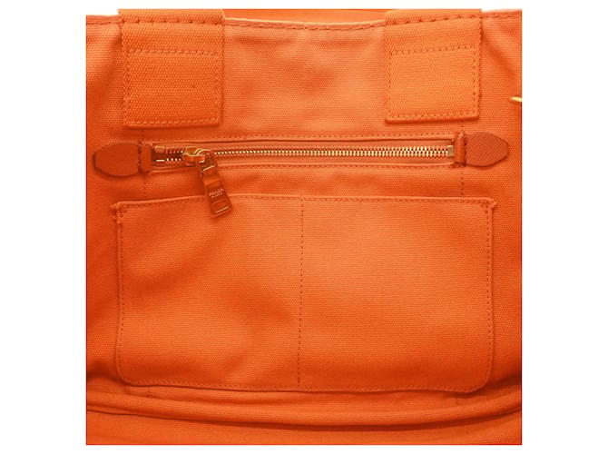 Borsa Tote Prada Canapa Arancione - vista 10