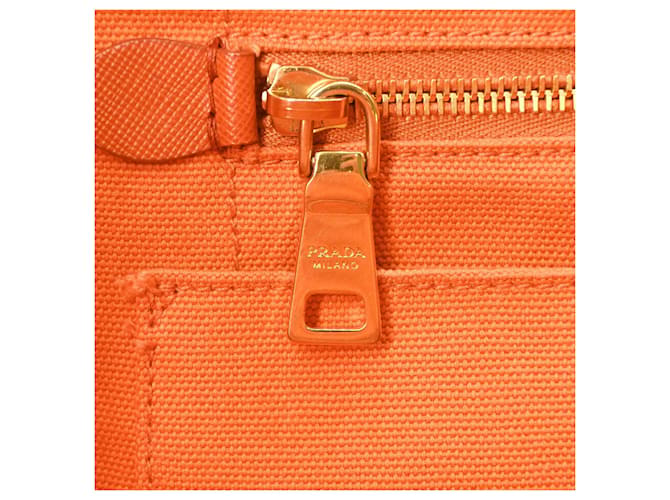Borsa Tote Prada Canapa Arancione - vista 13