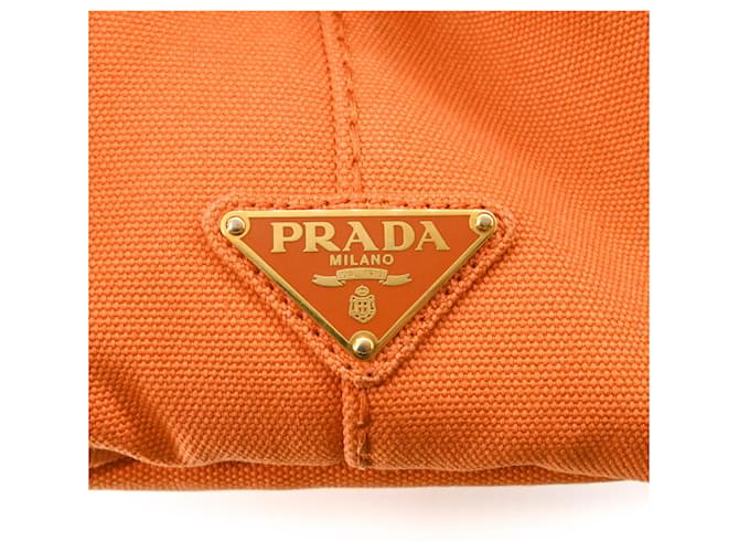Borsa Tote Prada Canapa Arancione - vista 15