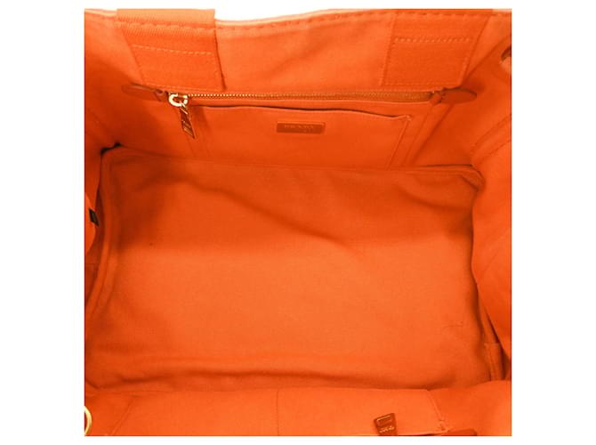 Borsa Tote Prada Canapa Arancione - vista 8